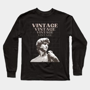 Vintage. Michelangelo's David, Classic Sculpture Long Sleeve T-Shirt